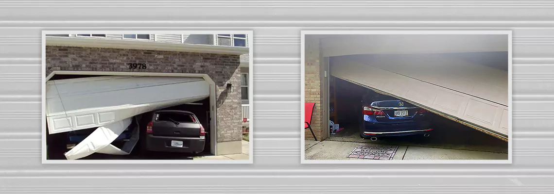 Repair Commercial Garage Door Got Hit By A Car in Schaumburg, Illinois